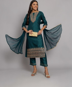 VredeVogel Women Kurta Pant Dupatta Set