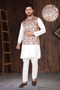 Raj Traders Men Kurta Pyjama Ethnic Jacket Set