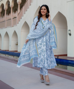 NeeraFashion Women Kurta Pant Dupatta Set