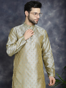 Jompers Men Woven Design Straight Kurta