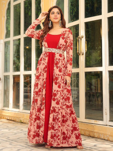 Janasya Women Kurta Ethnic Jacket Set