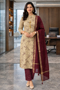 Shefair Women Kurta Pant Dupatta Set