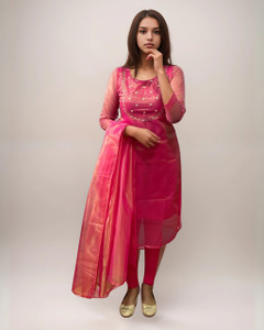 FILLFAB Women Ethnic Top Dupatta Set