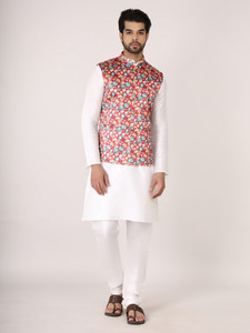 HUZUR Men Kurta Pyjama Ethnic Jacket Set