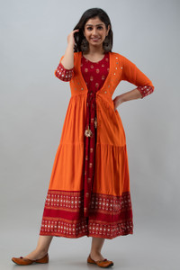 CELEBRAVO Women Kurta Ethnic Jacket Set