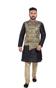Sadree Men Kurta Pyjama Ethnic Jacket Set