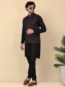 kraft india Men Kurta Pyjama Ethnic Jacket Set
