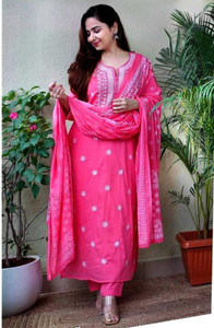 Advik Embroidered Kurta, Trouser & Dupatta Set - Image 5
