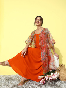 InWeave Women Kurta Ethnic Jacket Set