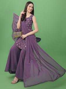 parrot creation Women Ethnic Top Sharara Dupatta Set