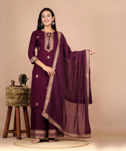 River of cloth Women Kurti Palazzo Dupatta Set