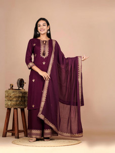 River of cloth Women Kurti Palazzo Dupatta Set