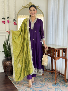 PILUDI Women Kurta Pant Dupatta Set