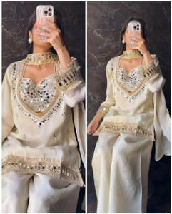 RILLOURA Women Kurti Palazzo Dupatta Set