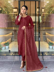 BAMSOM WEAR Women Kurta Palazzo Dupatta Set