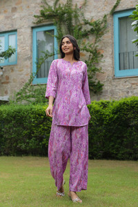 Leriya Fashion Women Ethnic Top Palazzo Set