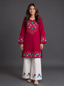 BuffyEnterprises Women Viscose Rayon Kurta Palazzo Set - Image 1