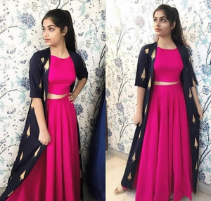Nishant Creation Women Ethnic Top Skirt Ethnic Jacket Set