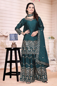 SHISHKALA Women Kurta Sharara Dupatta Set