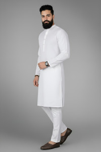 KAMOSA Men Solid Straight Kurta
