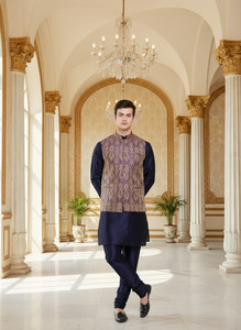 MAG Men Kurta Churidar Ethnic Jacket Set