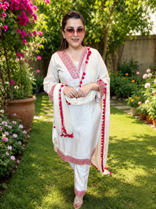 Wtune Women Kurta Palazzo Dupatta Set