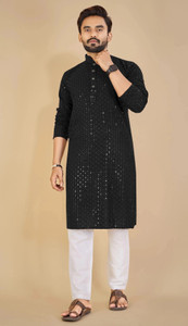 ORIFAB Men Cotton Blend Kurta Pyjama Set - Image 1