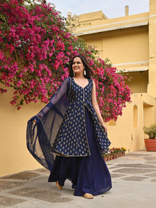 KDTEX Women Kurta Sharara Dupatta Set