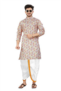 DHASU TRENDZ Men Kurta Dhoti Set