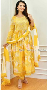 MAYANKFABRICS Women Kurti Pant Dupatta Set