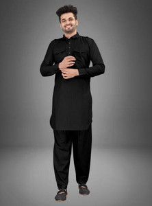 BE RARE Men Kurta Patiala Set