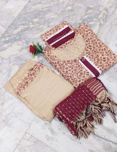 geohu Women Kurti Palazzo Dupatta Set