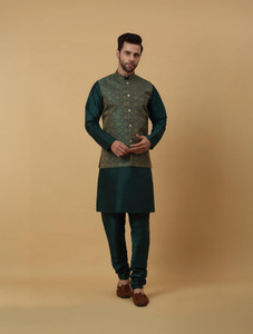 kraft india Men Kurta Pyjama Ethnic Jacket Set