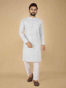 MENSKURTA Men Embellished A-line Kurta