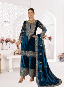 HummerTex Women Ethnic Top Palazzo Dupatta Set