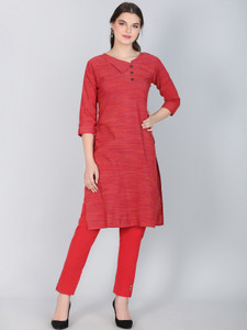 QISHRA Women Self Design Straight Kurta