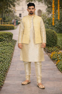 Royal Garments Men Kurta Pyjama Ethnic Jacket Set