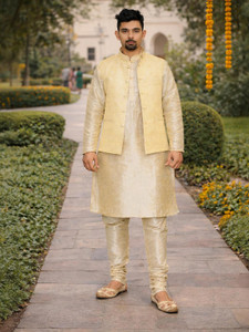 Royal Garments Men Kurta Pyjama Ethnic Jacket Set
