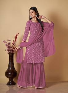 GreenERA Women Ethnic Top Sharara Dupatta Set