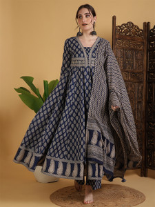 Gulmohar Jaipur Women Kurta Palazzo Dupatta Set