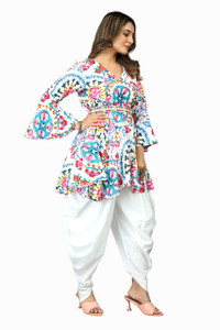 Shinebin Women Ethnic Top Dhoti Pant Set