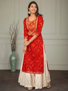 JAFFRY EMBROIDERY Women Kurta Sharara Set