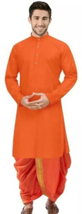 SONBAI Men Kurta Dhoti Set