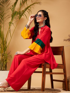 Shae by SASSAFRAS Women Ethnic Top Palazzo Set
