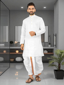 click n buy Men Kurta Dhoti Set