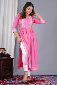 ShreeBalaji Women Self Design Straight Kurta