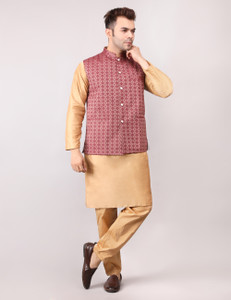 ADARNIYA Men Kurta Pyjama Ethnic Jacket Set