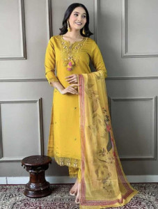 ANJIKI Women Kurti Pant Dupatta Set - Image 1