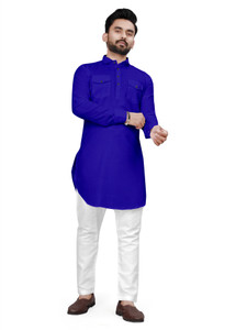 FRELURO Men Solid Straight Kurta