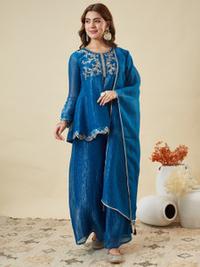 MOKOSH Women Kurti Sharara Dupatta Set